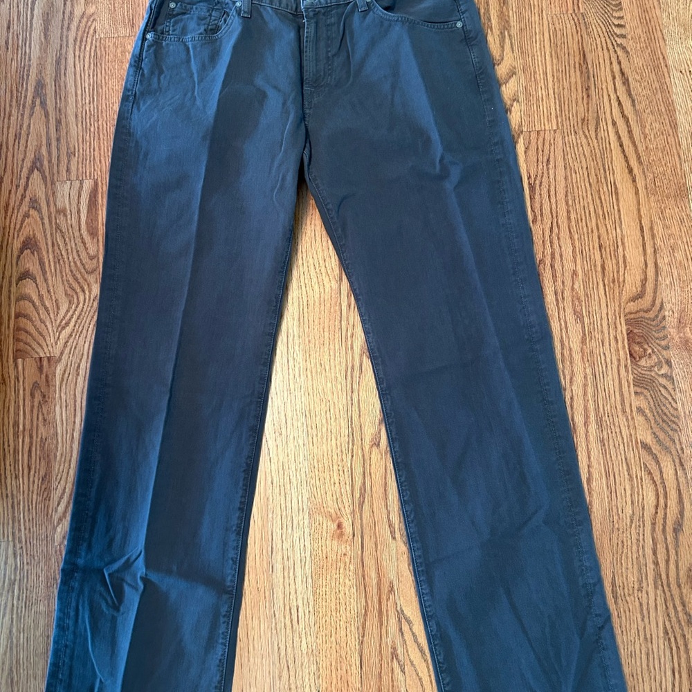 7 for all Mankind Jeans, Grey, 5-Pocket Style, Straight-Leg Jeans, 36 X 34
